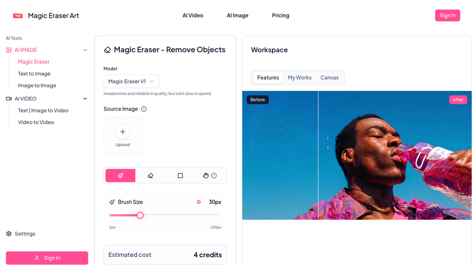 Screenshot of Magic Eraser