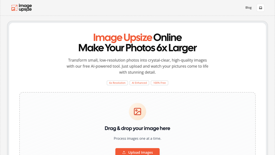 Screenshot of Image Upsize