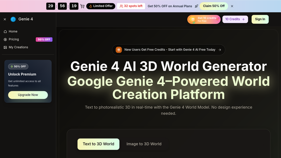 Screenshot of Genie 4