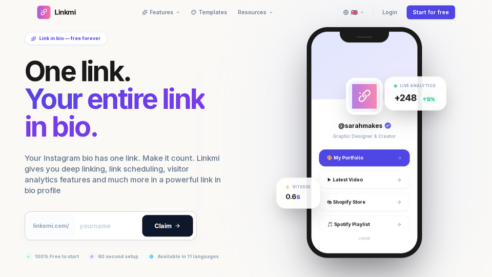 Screenshot of Linkmi