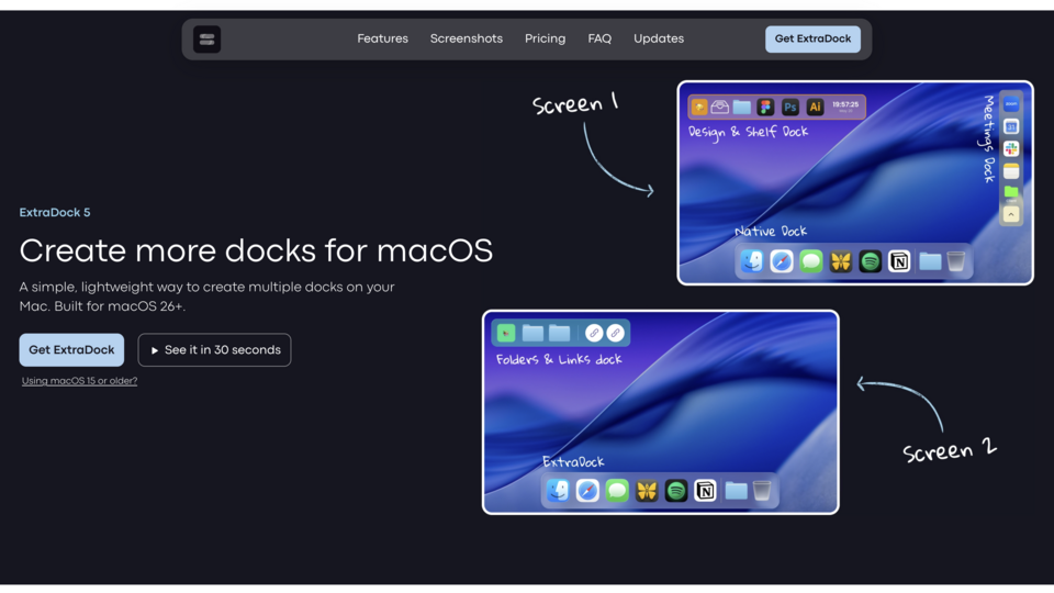 Screenshot of ExtraDock