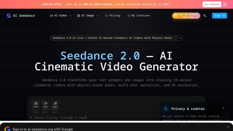 Screenshot of Seedance 2.0 AI