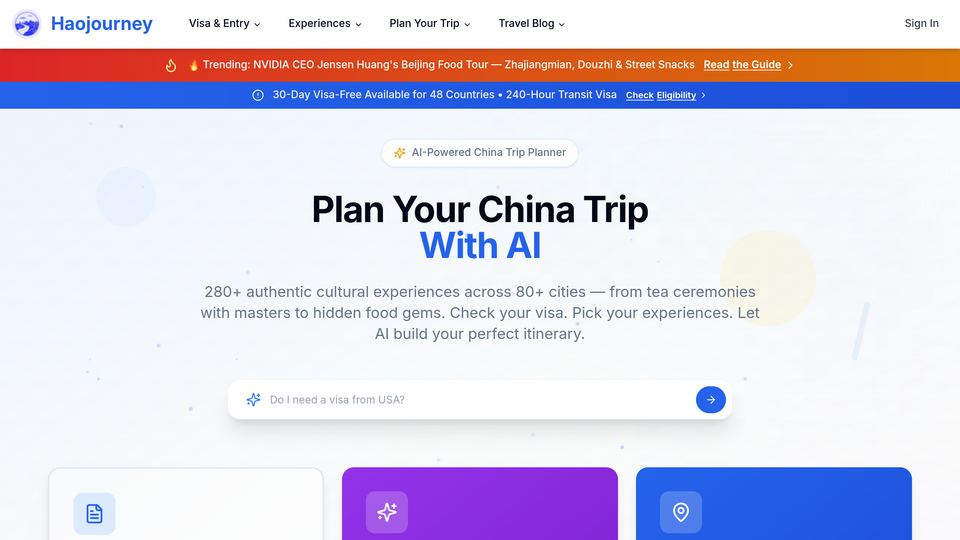 Screenshot of Haojourney