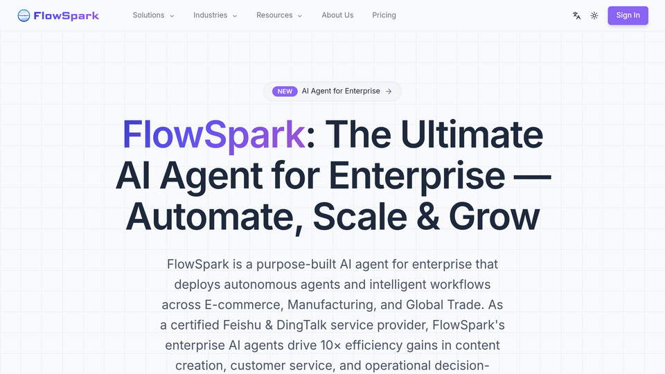 Screenshot of flowspark