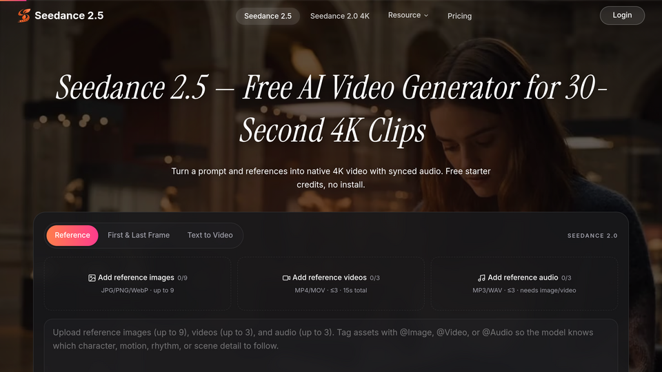Screenshot of Seedance 2.5