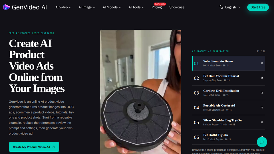 Screenshot of AI Video generator