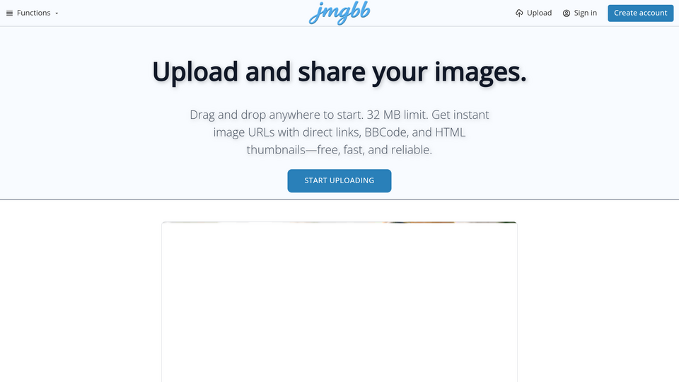 Screenshot of jmgbb – AI Image Hosting