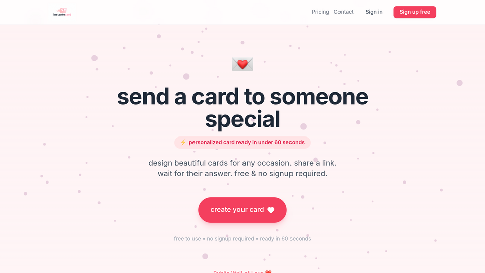 Screenshot of InstanteCard