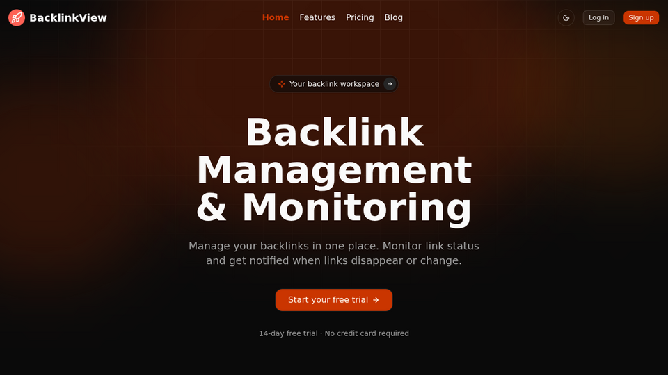 Screenshot of BacklinkView