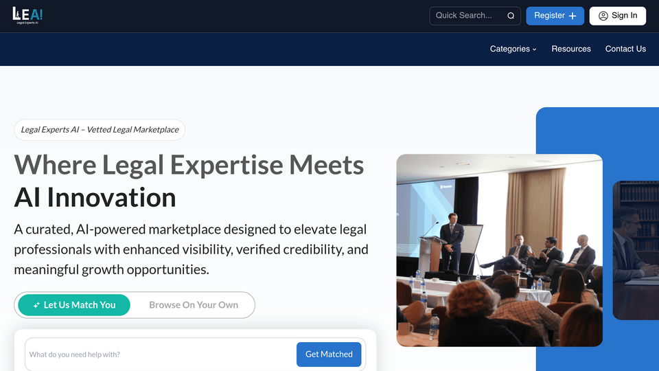 Screenshot of Legal Experts Ai