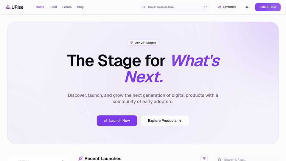 Screenshot of URise