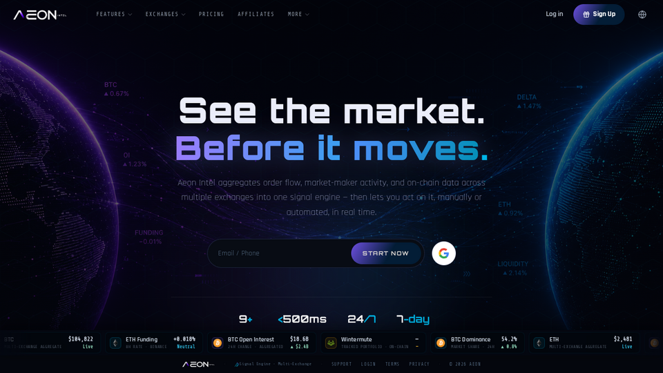 Screenshot of Aeon Intel