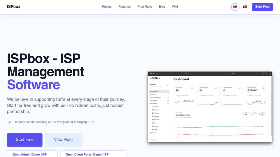 Screenshot of ISPBox