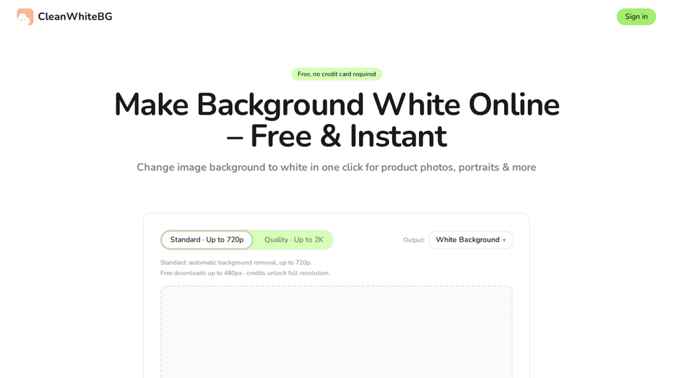 Screenshot of CleanWhiteBG