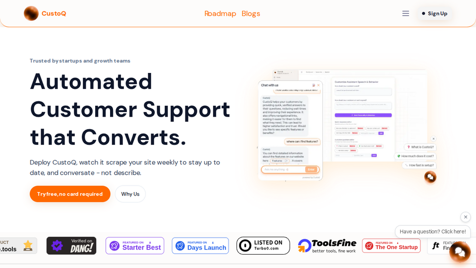 Screenshot of CustoQ