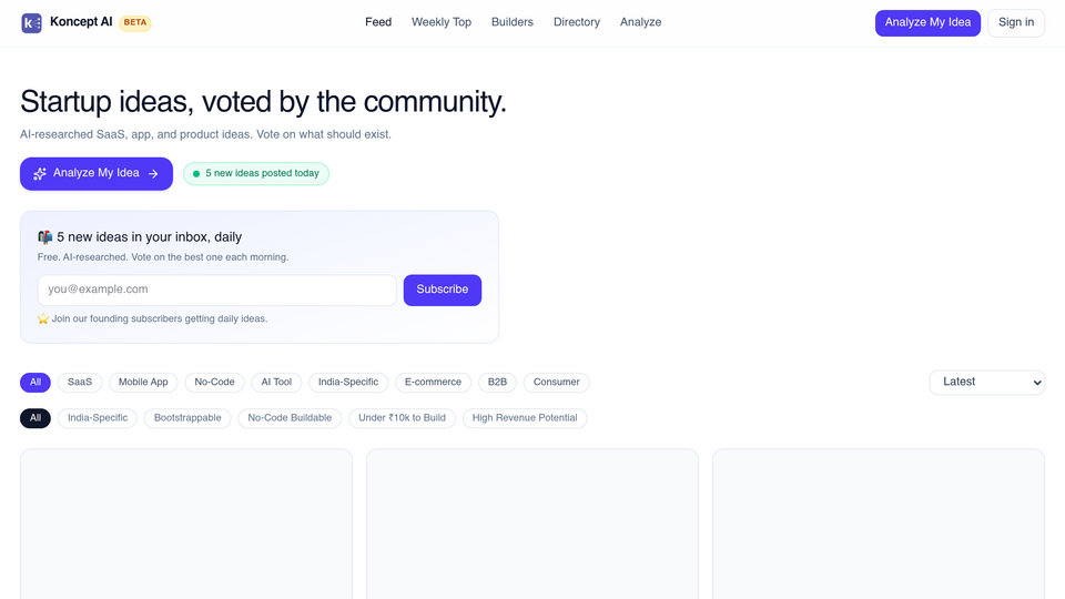 Screenshot of Koncept AI
