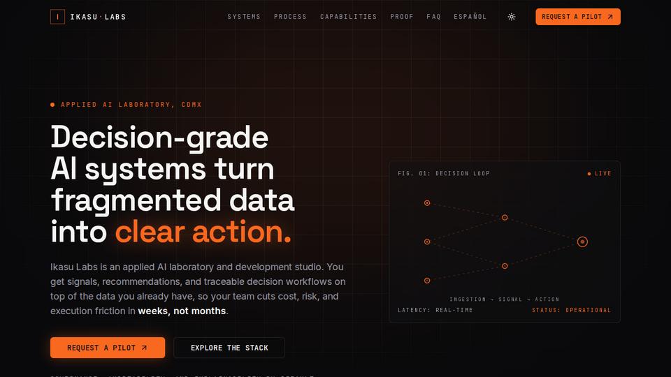Screenshot of Ikasu Labs