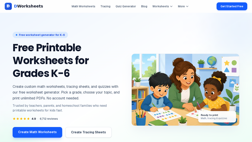 Screenshot of DWorksheets
