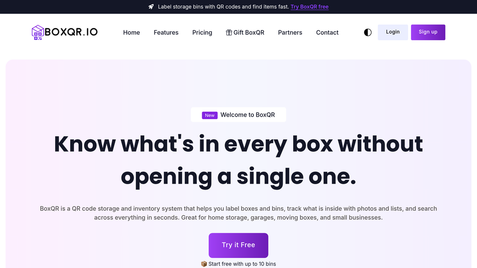 Screenshot of BoxQR