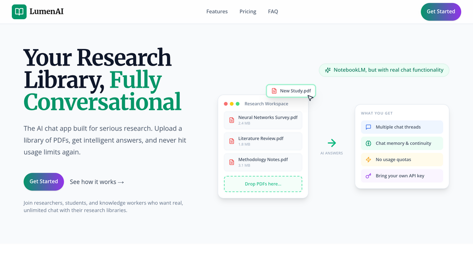 Screenshot of LumenAI