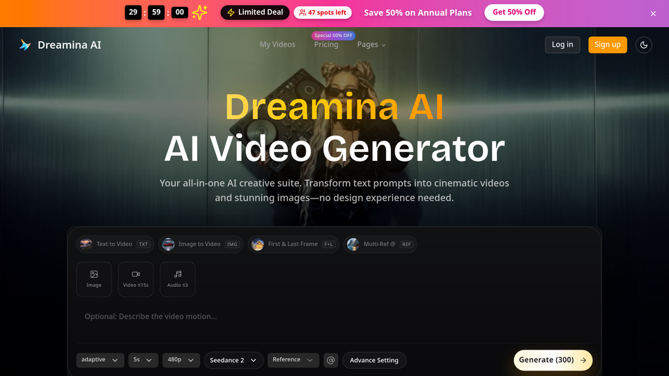 Screenshot of Dreamina AI