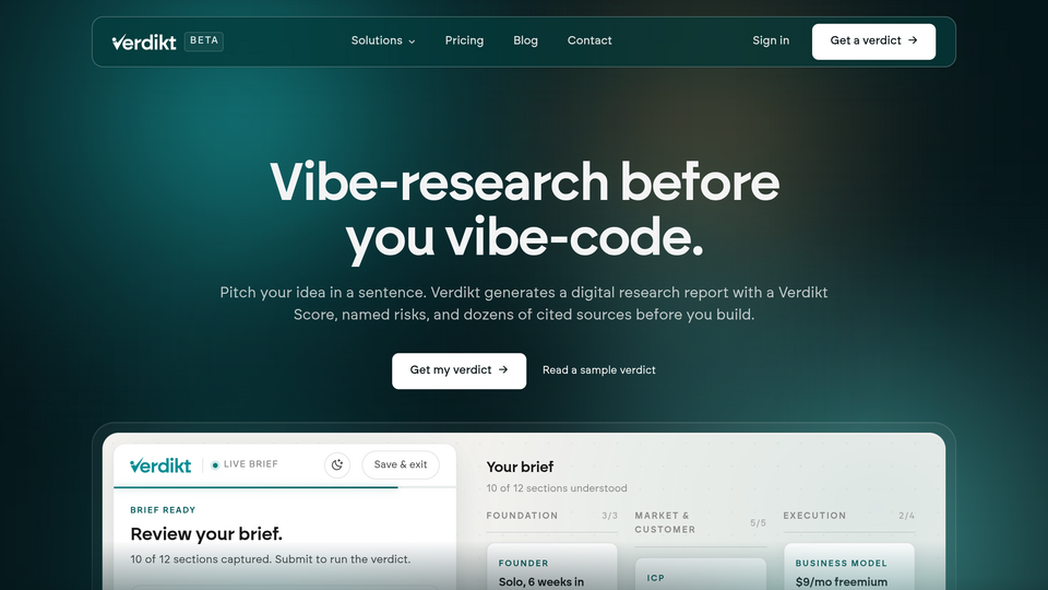 Screenshot of Verdikt