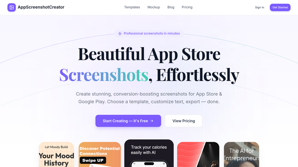 Screenshot of AppScreenshot Creator