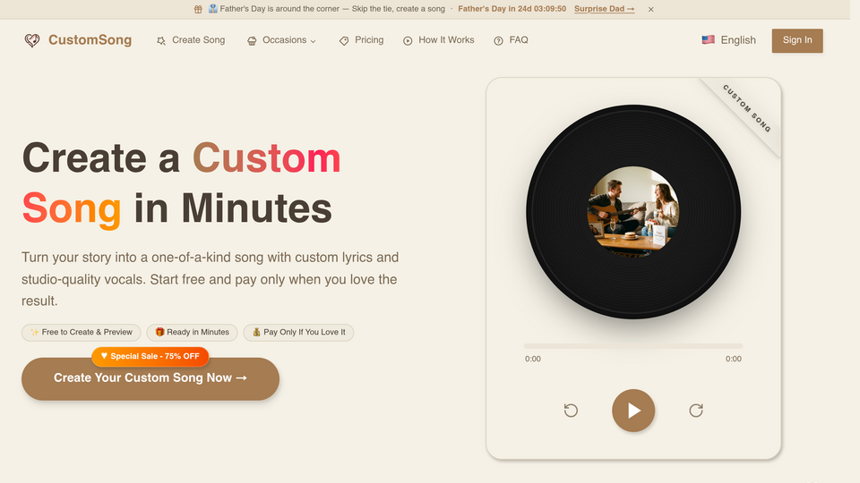 Screenshot of Custom Song