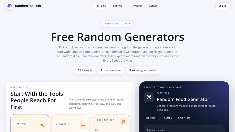 Screenshot of Randomtoolhub