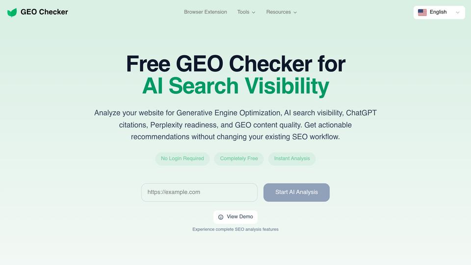 Screenshot of GEO Checker
