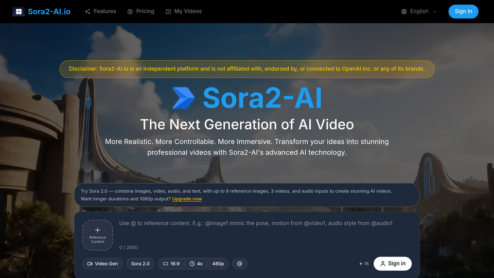 Screenshot of Sora2 AI