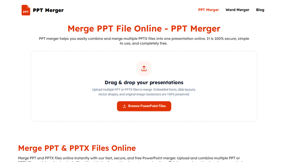 Screenshot of PPT Merger
