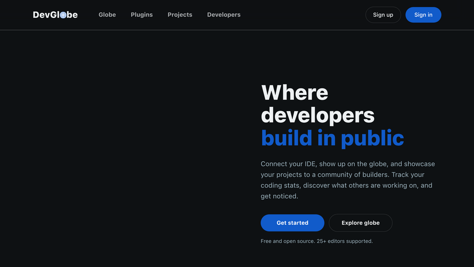 Screenshot of DevGlobe