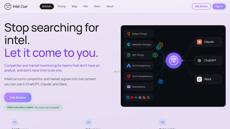 Screenshot of IntelCue