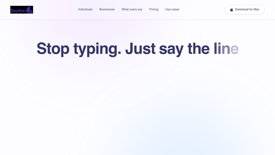 Screenshot of Sayline