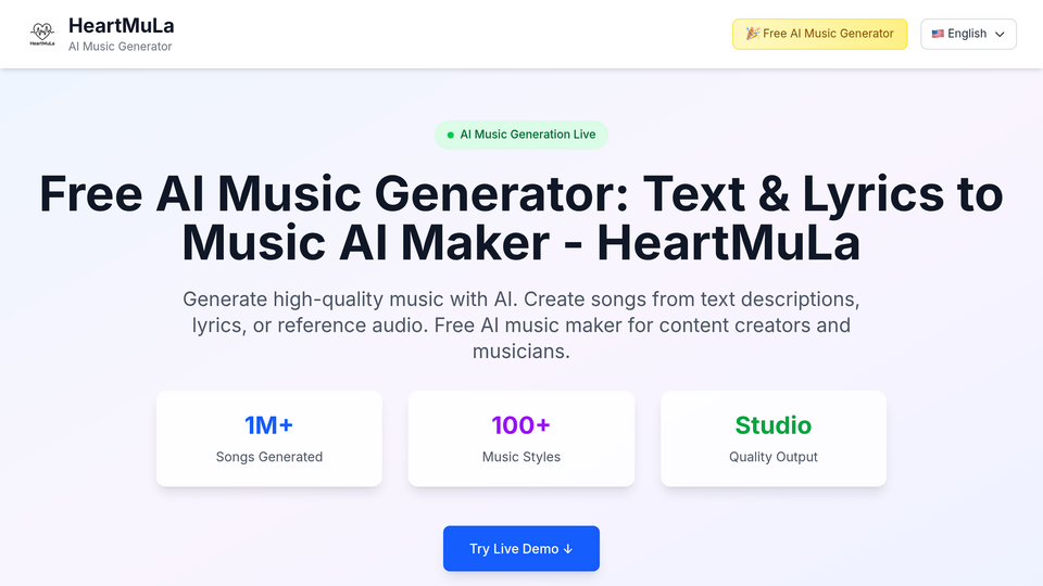 Screenshot of HeartMula