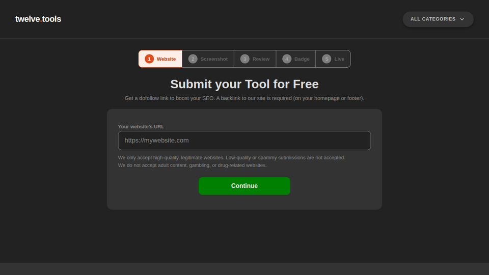 Screenshot of Twelve Tools