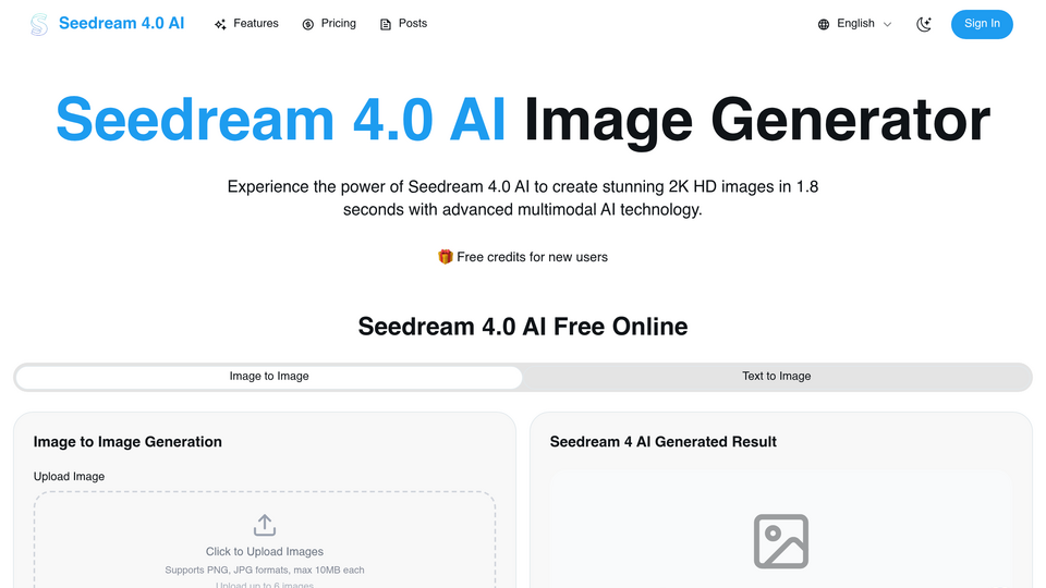 Screenshot of Seedream 4.0 AI