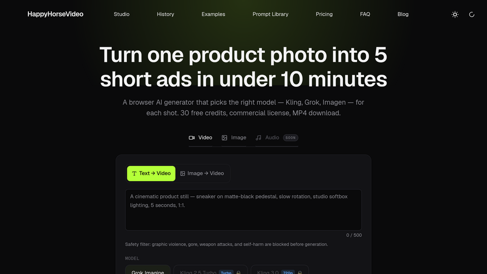 Screenshot of happyhorsevideo
