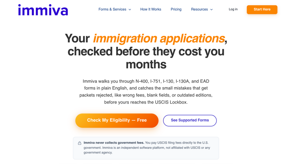 Screenshot of Immiva