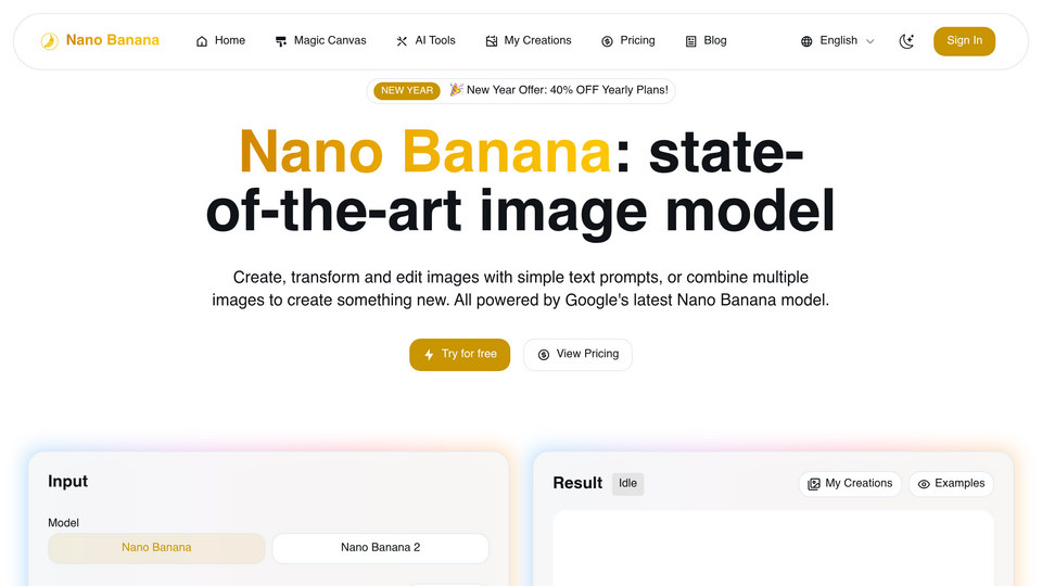 Screenshot of Nano Bananax