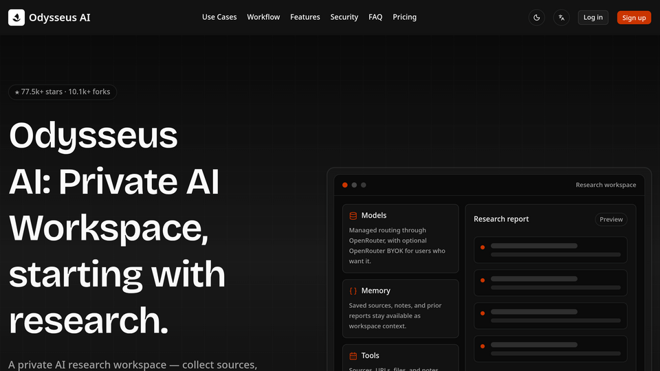Screenshot of Odysseus AI
