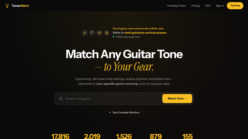 Screenshot of TonesMatch