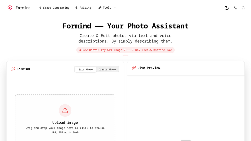 Screenshot of formind