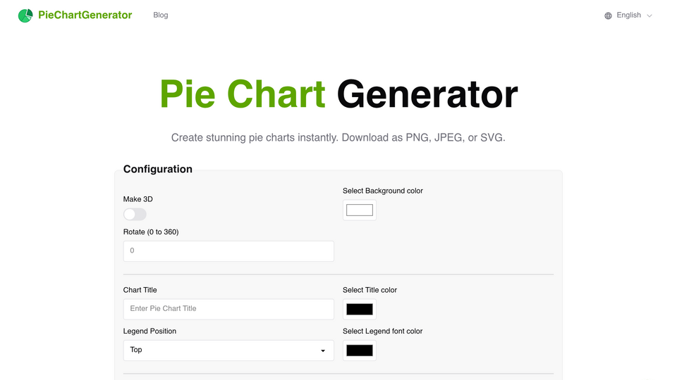 Screenshot of PieChartGenerator
