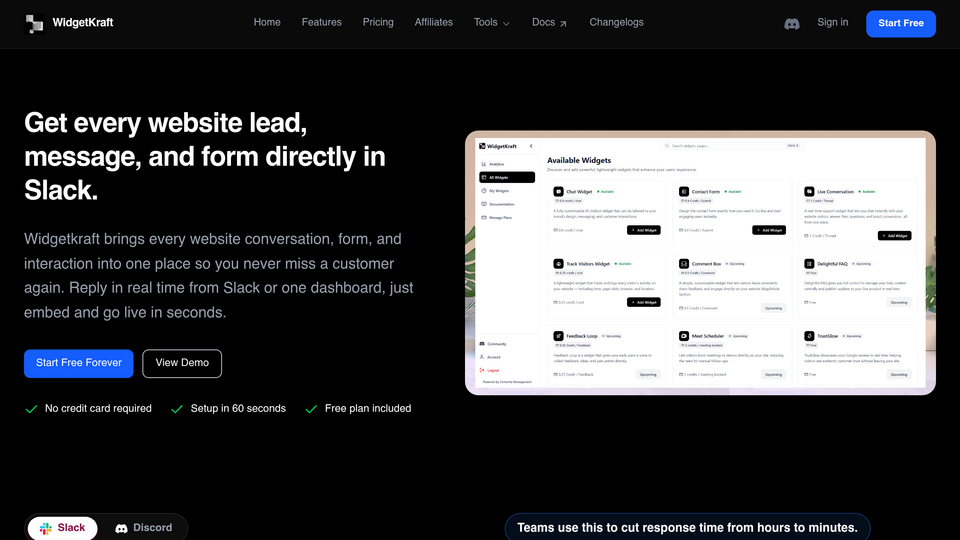Screenshot of Widgetkraft