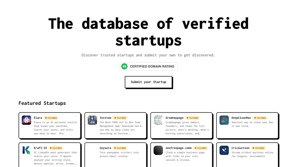 Screenshot of StartupTrusted