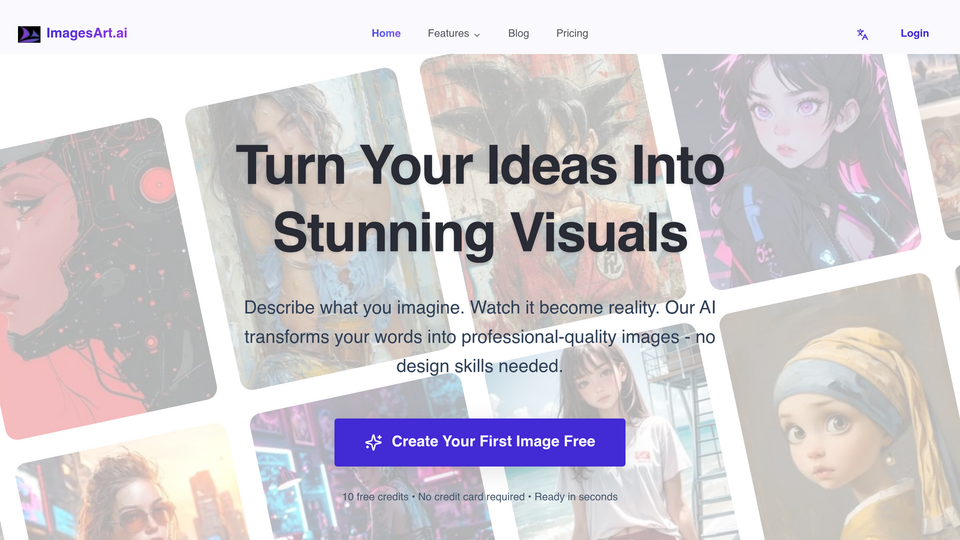 Screenshot of ImagesArt.ai
