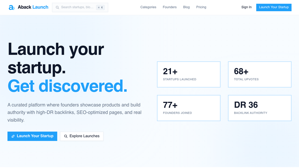 Screenshot of Aback Launch