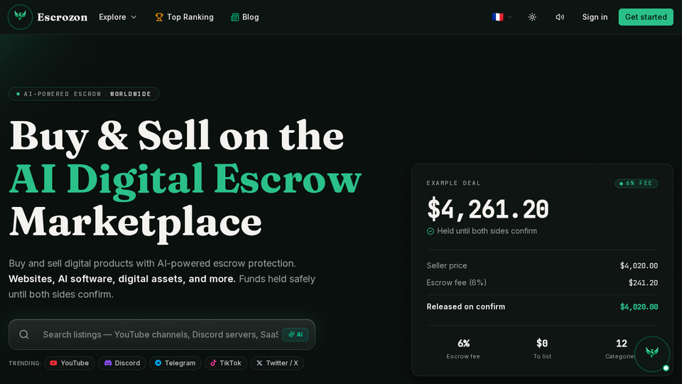 Screenshot of Escrozon